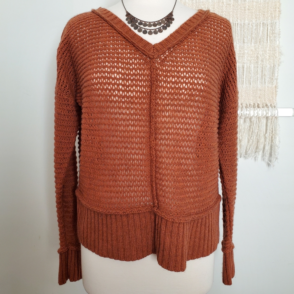 Eileen Fisher Rust Knit Yak Wool Sweater M